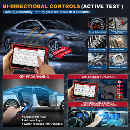 LAUNCH X431 PRO ELITE 8 inch CAN FD DOIP All system car diagnostic Tools ECU Coding Bi-directional 32 Resets OBD Scanner FCA SGW