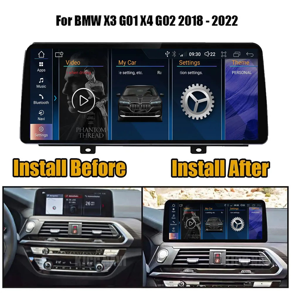 12.3'' For BMW X3 G01 X4 G02 2018 - 2020 EVO System Android Auto Multimedia Player Carplay Radio GPS Navigation 4G 1920X720P
