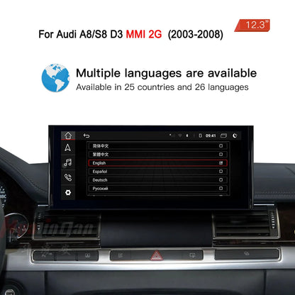 Hualingan 12.3 "car radio upgrade Android CarPlay multimedia for Audi A8 D3 original With aux retrofit touch screen Android Auto