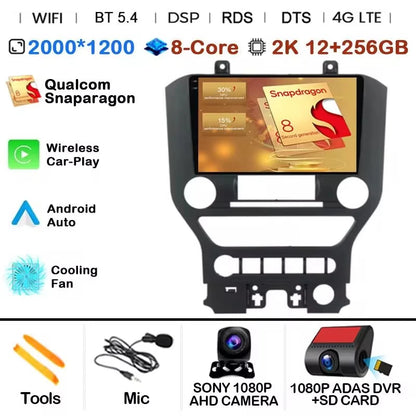 Android 14 9'' Car Radio For Ford Mustang 6 VI S550 2014 - 2021 Auto Carplay Multimedia Vedio player Navigation GPS 4G WIFI GPS