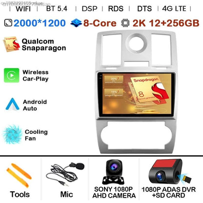 Android 14 For Chrysler 300/300C 2004-2011 Car Radio Stereo Wifi Navi Multimedia Video Player Autoradio 2Din 9in GPS Navi Maps