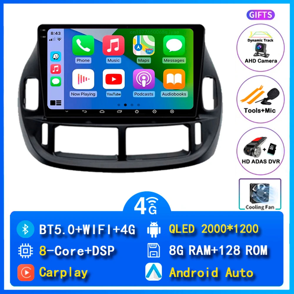 Android 14 Carplay Car Radio For Toyota Estima ACR30 2000 2001 2002 -2005 Navigation DSP Multimedia Player stereo wifi+4G BT GPS