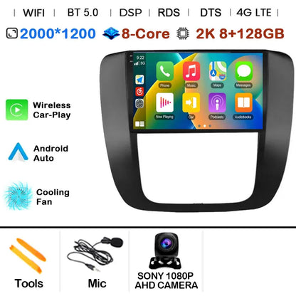 Android 14 Car Radio Multimedia For GMC Yukon 3 GMT 900 for Chevrolet Tahoe 3 III GMT900 2007 -2014 9" Screen Carplay Stereo GPS