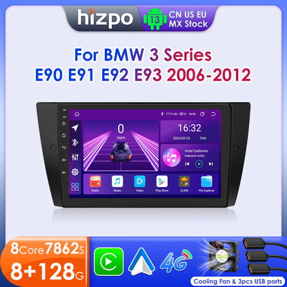 Hizpo Car Radio For BMW 3 Series E90 E91 E92 E93 2006-2012 Stereo Multimedia Wireless CarPlay Android Auto No 2 din 2din DVD RDS