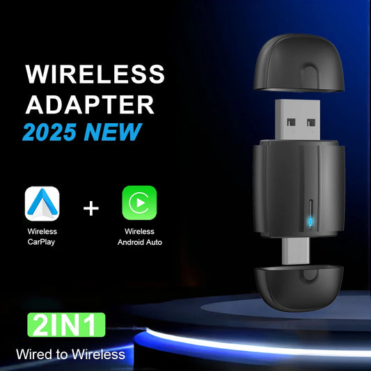 NEW Wireless CarPlay Android Auto Smart Mini Box USB Type-C Plug&Play WiFi Fast Connect Compatible with 98% Cars Carplay Adapter