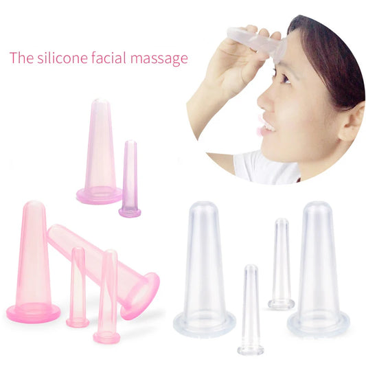 Hotsale Silicone Jar Vacuum Cuppings Can for Body Fack Facial Massage Tool Suction Cans Anti Cellulite Cups Set Health Care Tool