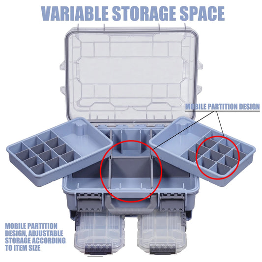 SAMOLLA Fishing Tackle Box Large Capacity Portable Multi-functional Waterproof Bait Accessories Outdoor Camping Storage Box