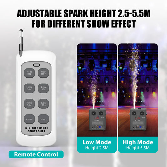 Yiflamefly 4Pcs 700W Pyrotechnics Machines Cold Spark Fireworks Machine Dmx512 With Remote Control for Party Christmas Wedding