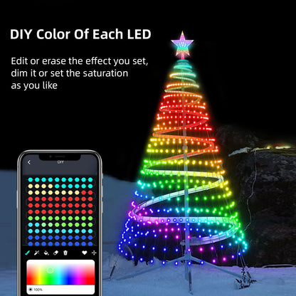 2.1M LED Christmas Tree Decorative Light Lntelligent iDeal LED APP Application Control DIY Lmage Light String For Quick Shipping