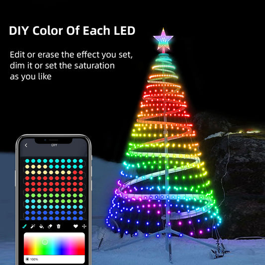 2.1M LED Christmas Tree Decorative Light Lntelligent iDeal LED APP Application Control DIY Lmage Light String For Quick Shipping