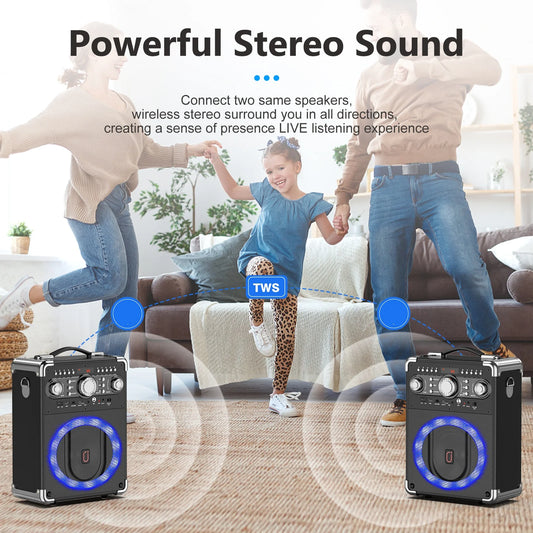 S8-T Kara Ok with 3 Microphones,Portable Bluetooth 5.3 Kara Ok Speaker, Suitable for Outdoor Activities, Parties and Parties