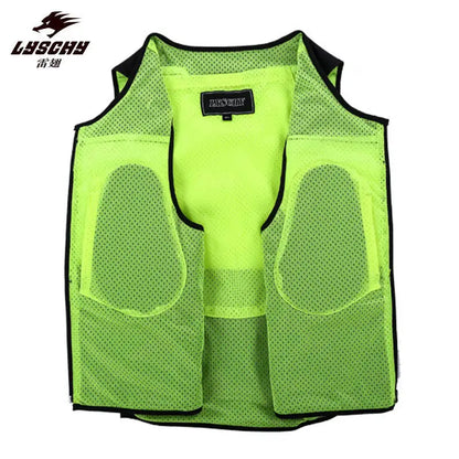 LYSCHY Motorcycle Reflecting Vest Winter Reflective Bike Jacket Men Motocross Riding Equipment with Protective Gear Safety Vest
