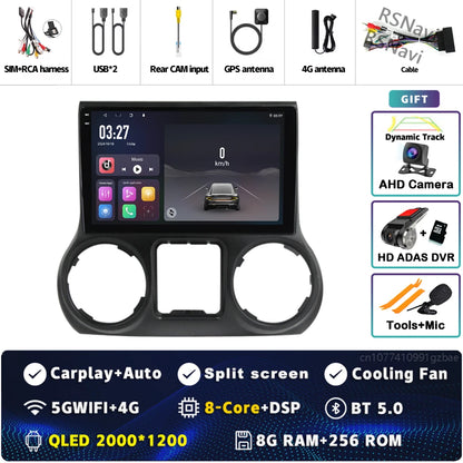 Android 14 Carplay Auto For Jeep Wrangler 3 JK 2015 2016 2017 Car Radio Player Multimedia srereo Navigation BT 4G WIFI DSP