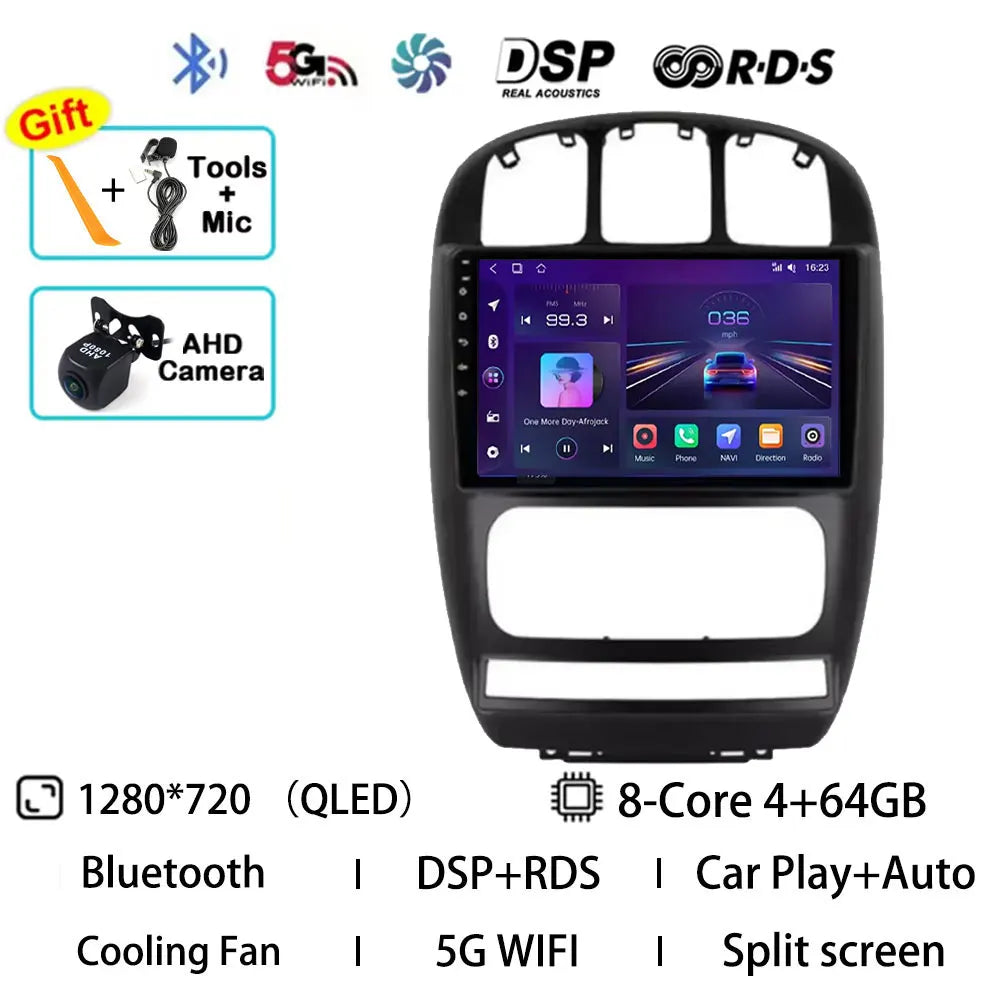 Android 15 Car Radio For Dodge Caravan 4 For Chrysler Voyager RG RS Town&Country RS 2000 - 2007 Multimedia Stereo Player NAVI BT