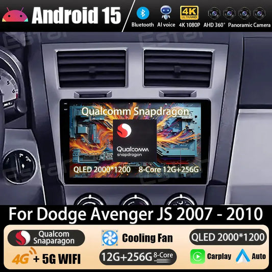 Android 15 Car Radio For Dodge Avenger JS 2007 - 2010 For Dodge Nitro 2006 - 2011 Multimedia Stereo Player NAVI DSP GPS QLED RDS