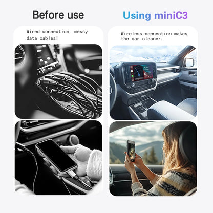 New MINI C3 plug and play wireless CarPlay Dongle Android AUTO Box Car Navigation Smart Car Machine interconnection BT WiFi