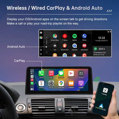 Wireless CarPlay Android Auto Car Multimedia Screen For BMW 1 Series E81 E82 E87 E88 CCC CIC System Touch Display Car Radio