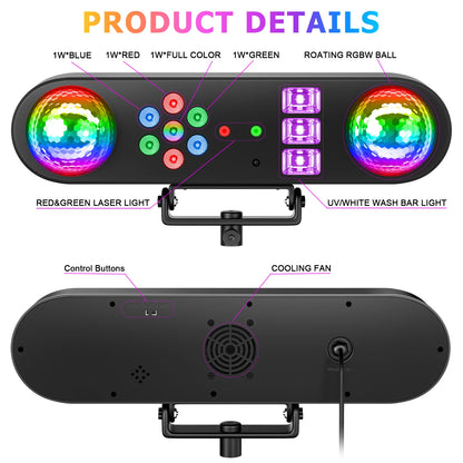U`King 30W Mini Stage Disco Light Rotating Magic Ball Light With Bracket Remote Control Stage Lighting For KTV Christmas Party