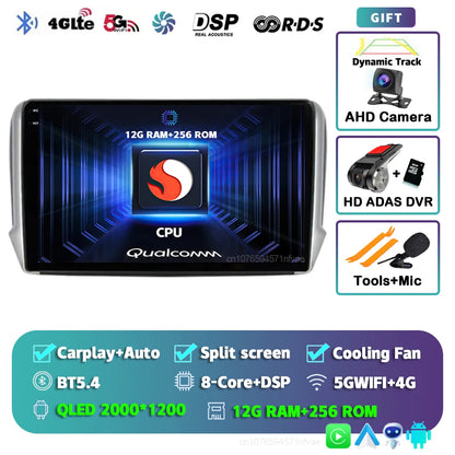 Android 14 For Peugeot 2008 208 2012-2018 Car Radio Multimedia Player Navigation GPS Wireless Carplay  Android Auto Stereo 2Din