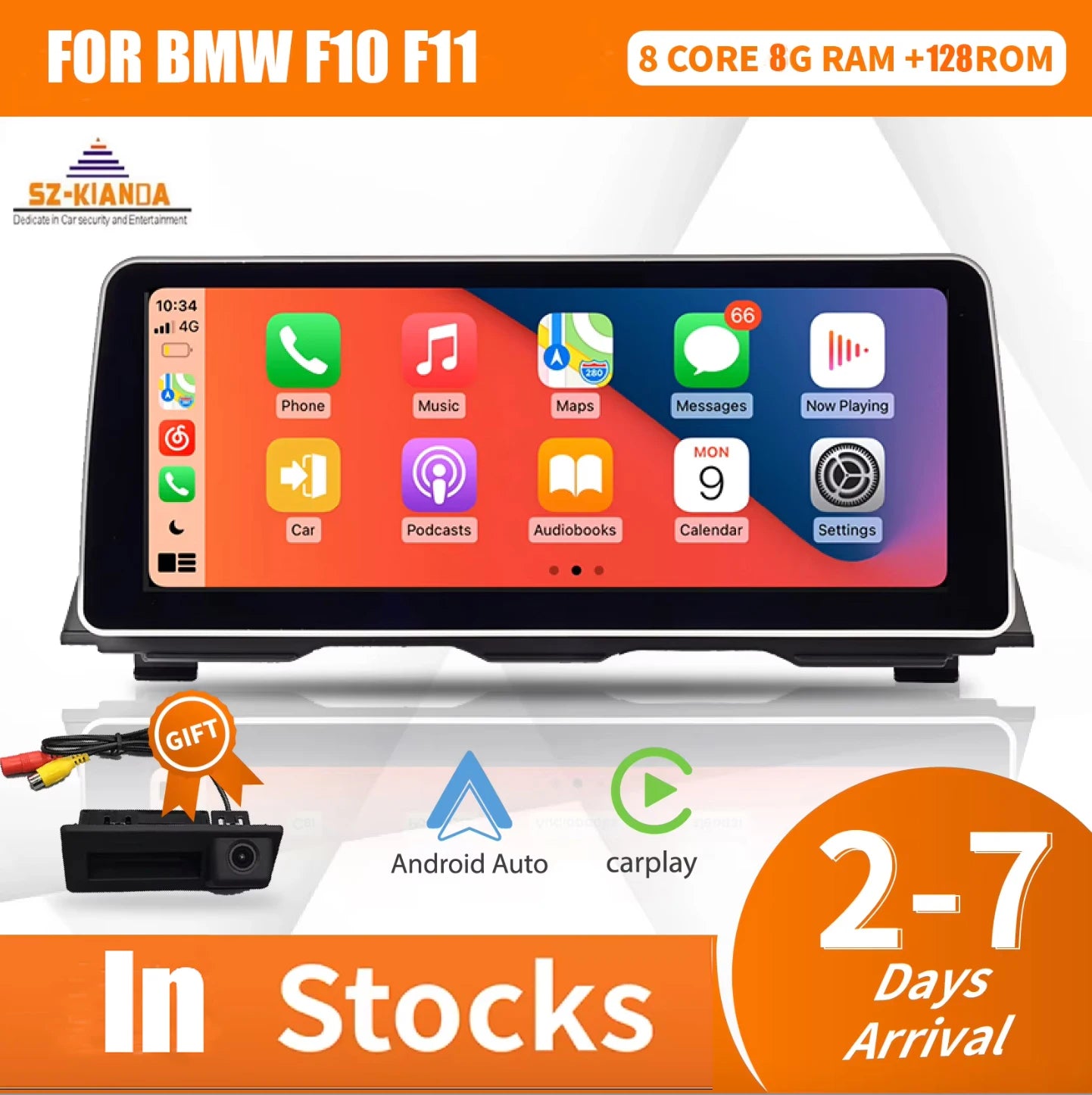 12.3" Wireless Carplay Android Auto Car Multimedia System radio Screen for BMW 5 Series F10 F11 F12 CIC NBT GPS Navi WIFI 4G