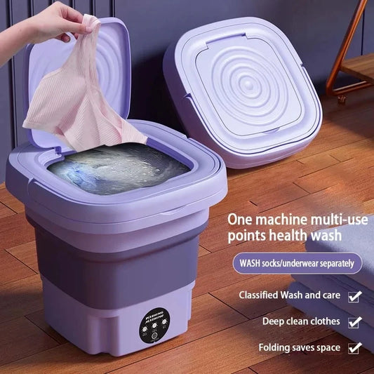 8L Small Folding Washing Machine Student Dormitory Underwear Socks Mini Cleaning Machine Portable