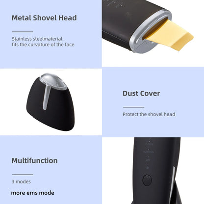 New Ultrasonic Skin Scrubber Vibration Face Spatula Blackhead Remover Shovel Clean Cavitation Peel