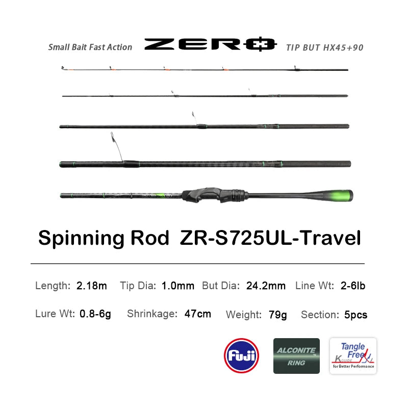 PURELURE ZERO Small Bait Light High Carbon Long Throwing Rod Rock Fishing Spinning Trout Rod BFS Fishing Casting UL  Stream Bass