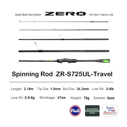 PURELURE ZERO Small Bait Light High Carbon Long Throwing Rod Rock Fishing Spinning Trout Rod BFS Fishing Casting UL  Stream Bass
