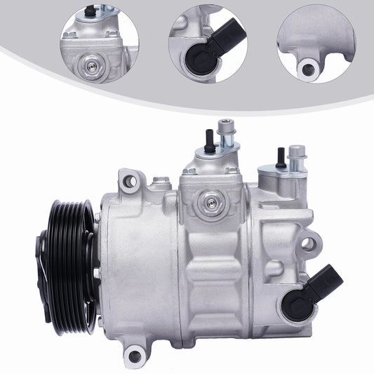 12V 125 Amps Air Conditioning Compressor AC Clutch Kit for Cars and Trucks Silver Energy-saving Air Conditioning Compressor