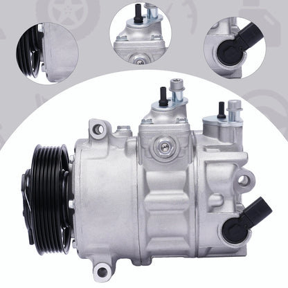 12V 125 Amps Air Conditioning Compressor AC Clutch Kit for Cars and Trucks Silver Energy-saving Air Conditioning Compressor