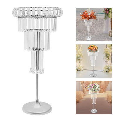 4-Tier Wedding Flower Stand - Flower Stand with Acrylic Pendants for Wedding Party Centerpieces Decor
