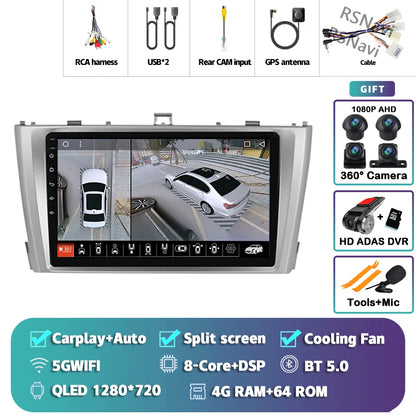 Android 14 Car Radio For Toyota Avensis T27 2009 - 2015 Navigation GPS Multimedia Player Stereo wifi+4G Carplay auto video 2din