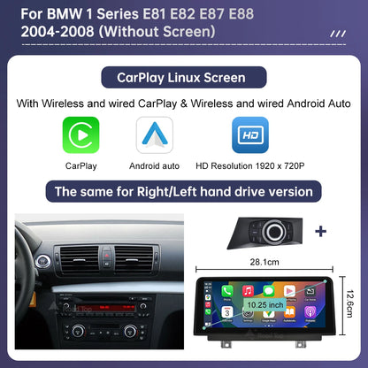 Wireless CarPlay Android Auto Car Multimedia Screen For BMW 1 Series E81 E82 E87 E88 CCC CIC System Touch Display Car Radio