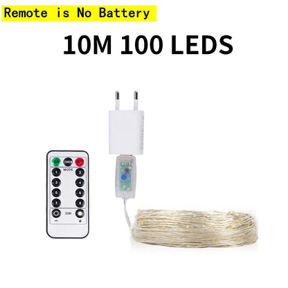 10M-200M LED String Lights Street Fairy Lights Christmas Lights Tree Garland For Outdoor Home Party New Year Wedding Decoration