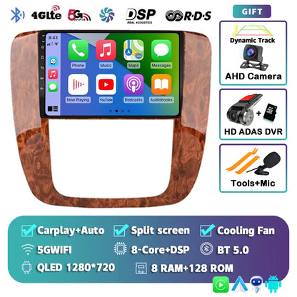 Android 14 Car Radio For GMC Yukon Chevrolet Tahoe Suburban 2008-2012 Carplay Multimedia Video Player Navigation Stereo 2 Din BT