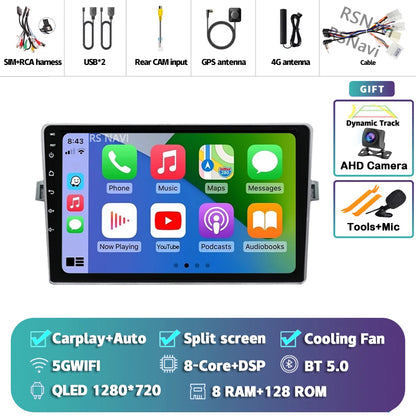 Android 14 Car radio Navigation Multimedia Player For Toyota Verso 2010 2011 2012 2013 2014 2015 2016 Carplay Auto Stereo video