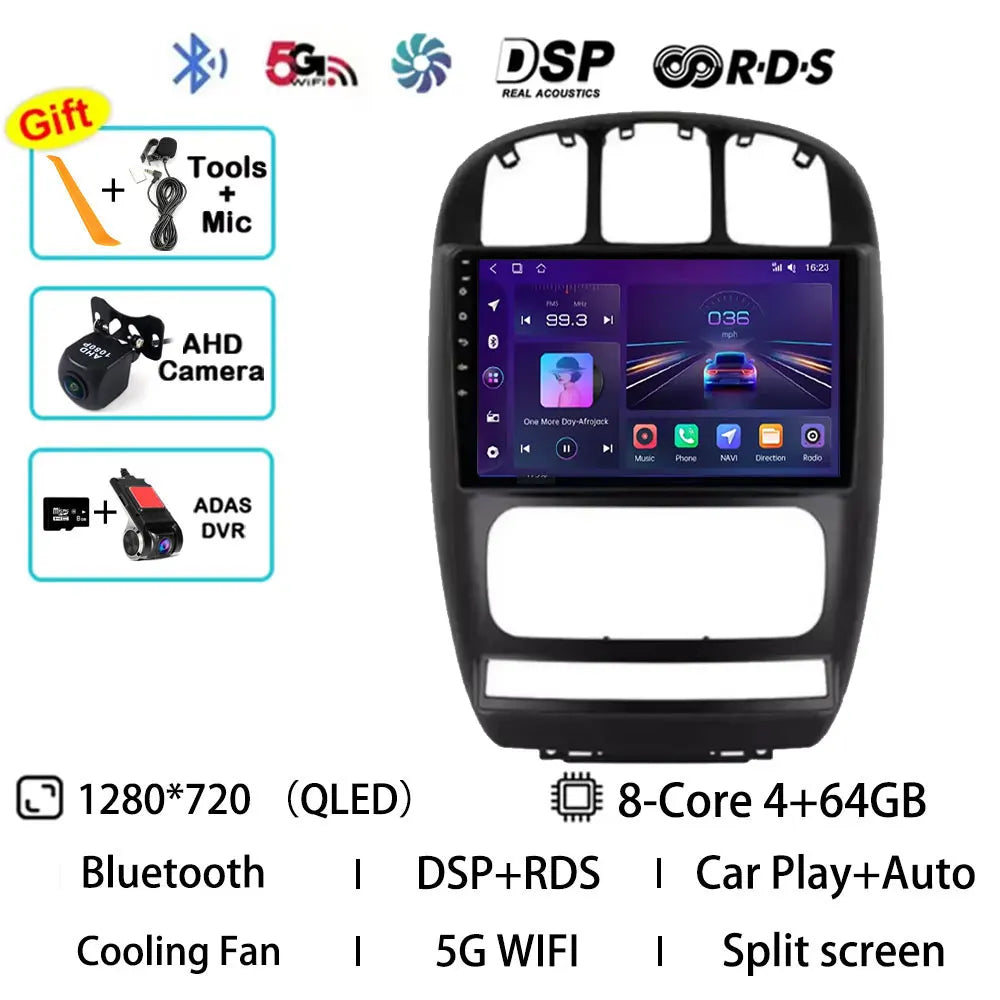 Android 15 Car Radio For Dodge Caravan 4 For Chrysler Voyager RG RS Town&Country RS 2000 - 2007 Multimedia Stereo Player NAVI BT