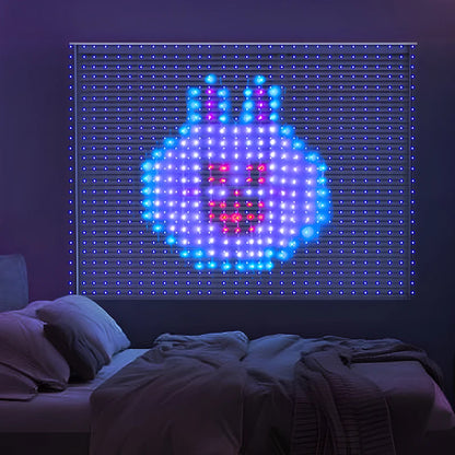 LED Intelligent LED DIY Curtain Light Remote Control Background Wall Bedroom Decoration Light Christmas and Halloween Decoration