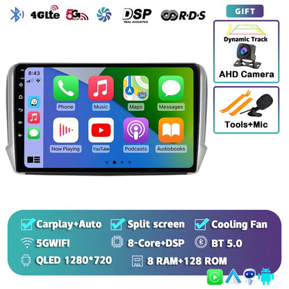 Android 14 For Peugeot 2008 208 2012-2018 Car Radio Multimedia Player Navigation GPS Wireless Carplay  Android Auto Stereo 2Din