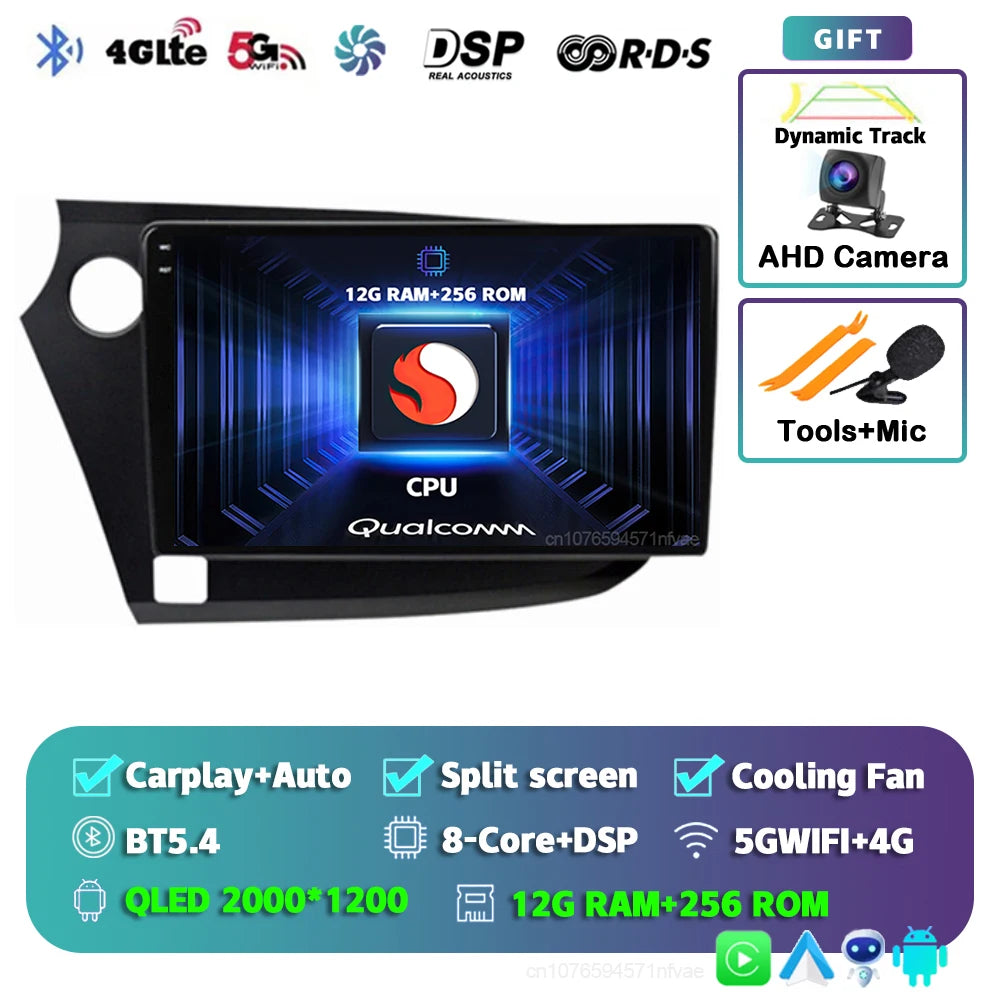 Android 14 Carplay Auto Car Radio Multimedia Player For HONDA INSIGHT 2009-2014 Navigation Autoradio GPS Stereo 2din Head Unit