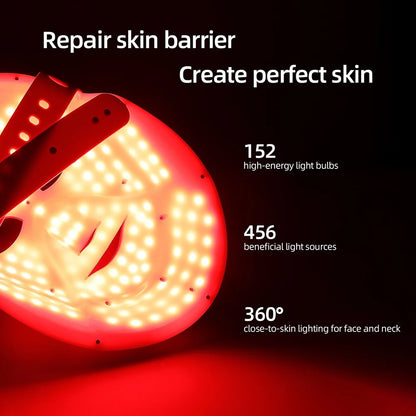 Wireless Facial Neck LED Beauty Machine 7 Color Photon Skin Care Face Mask