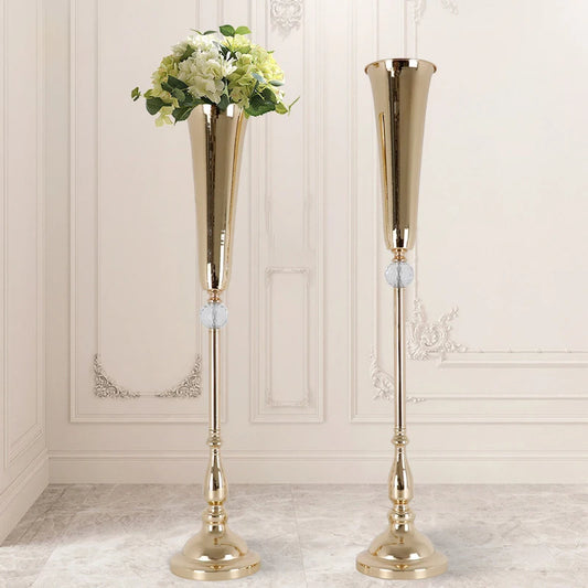 1/2/4/6/10pcs Wrought iron candlestick Home Decoration Wedding Road Fower Guide Wedding Desktop Center Vase Christmas decoration