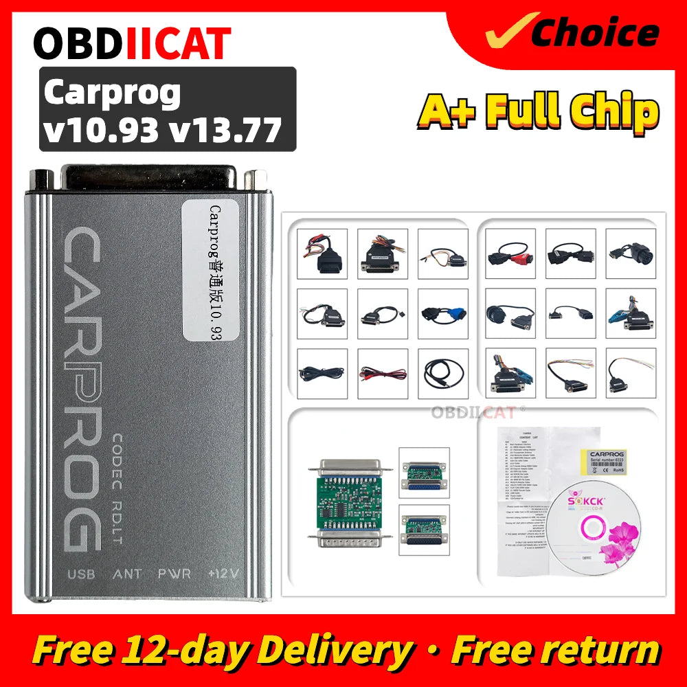 Carprog V8.21/10.93/13.77 ECU Programmer Car Prog Programmer Chip Tunning Diagnostic Tool With 21 Adapters Car Repair Tool