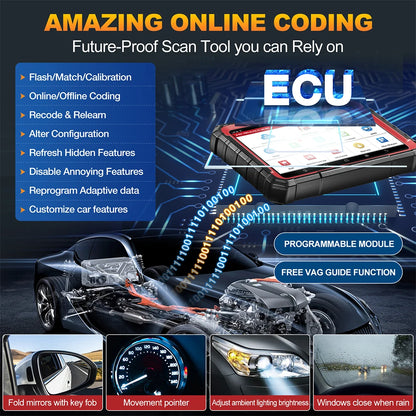 LAUNCH X431 PRO ELITE 8 inch CAN FD DOIP All system car diagnostic Tools ECU Coding Bi-directional 32 Resets OBD Scanner FCA SGW