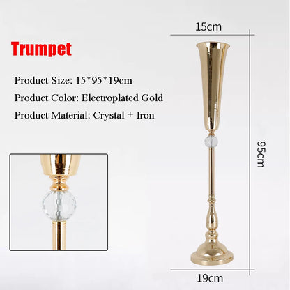 1/2/4/6/10pcs Wrought iron candlestick Home Decoration Wedding Road Fower Guide Wedding Desktop Center Vase Christmas decoration