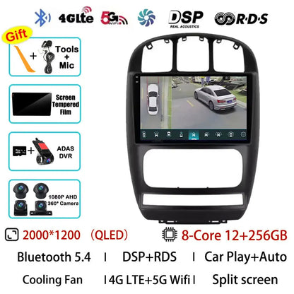 Android 15 Car Radio For Dodge Caravan 4 For Chrysler Voyager RG RS Town&Country RS 2000 - 2007 Multimedia Stereo Player NAVI BT