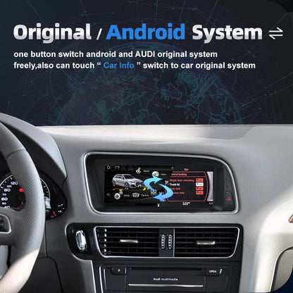 8.8 Inch Android 14 Carplay Screen For Audi Q5 2009-2016 BT GPS Navigation Radio WIFI SIM Auto Car Multimedia Stereo
