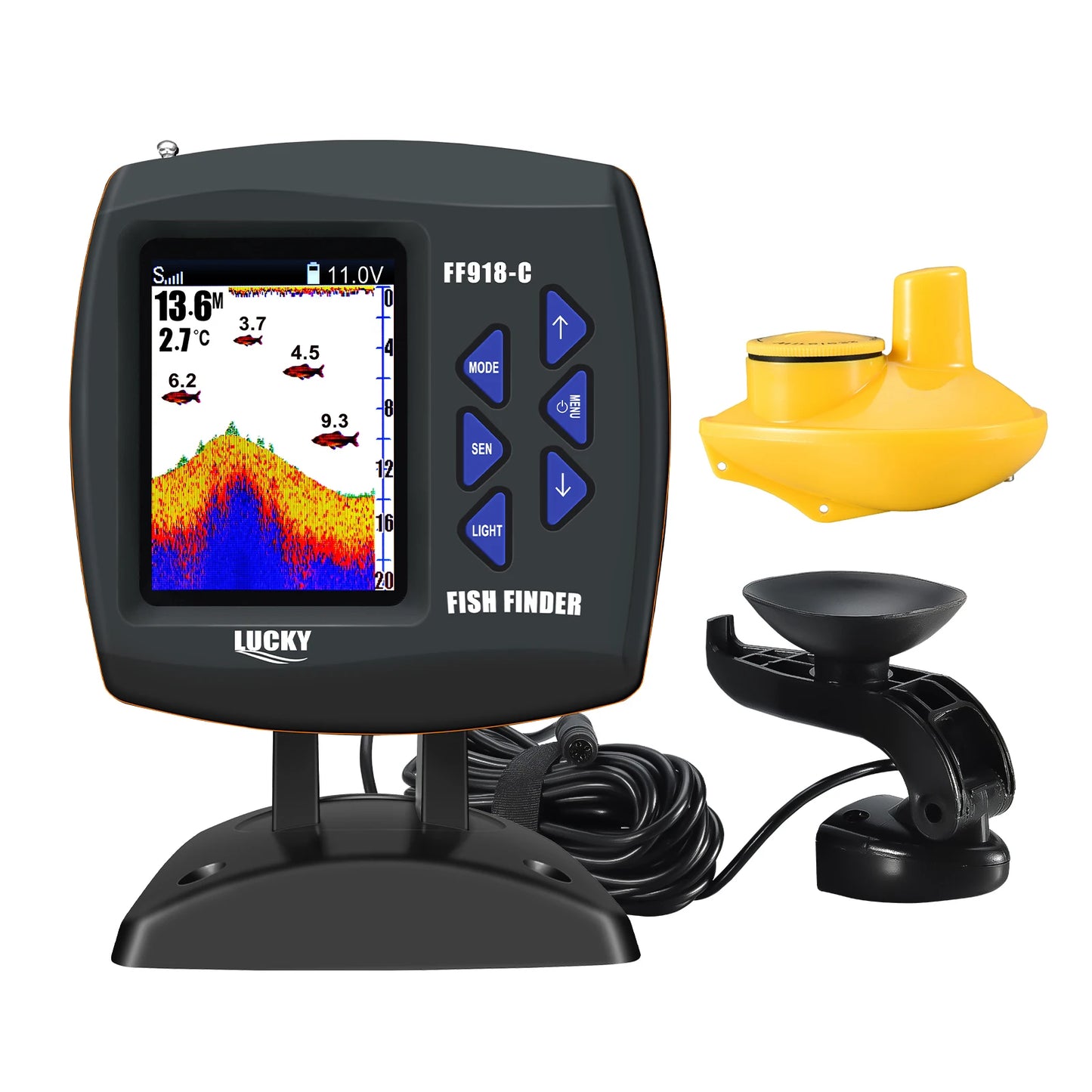 LUCKY FF918-C180 Remote Control Bait Boat Fish Finder 3.5" LCD perating range 300m Depth Range 100M Wireless