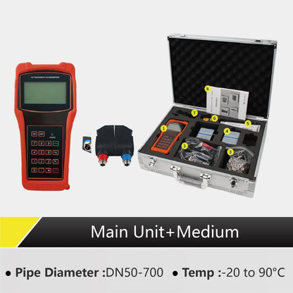 TUF-2000H Handheld Ultrasonic Flow Meter Portable Clamp-On Flowmeter Non-Invasive No Pipe Cutting