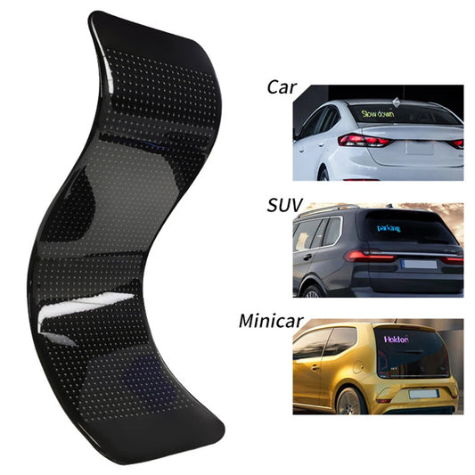 LED Car Front Rear Windshield Glass Light USB Car Demon Eyes Flexible Display Screen Light DIY Programmable for Store/Bar/Trucks